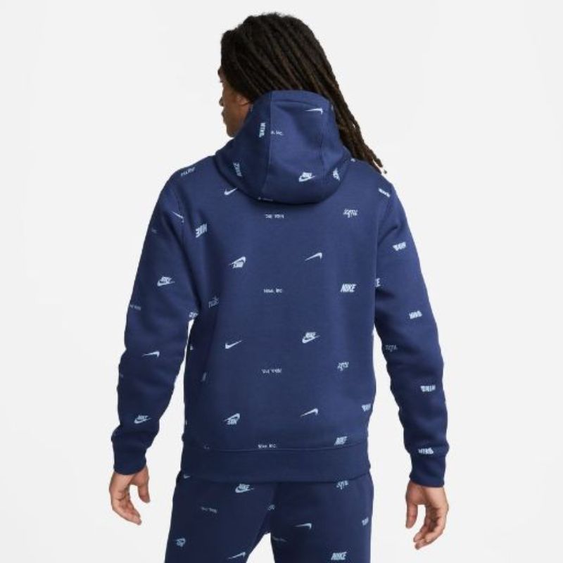 nike club all over print hoodie