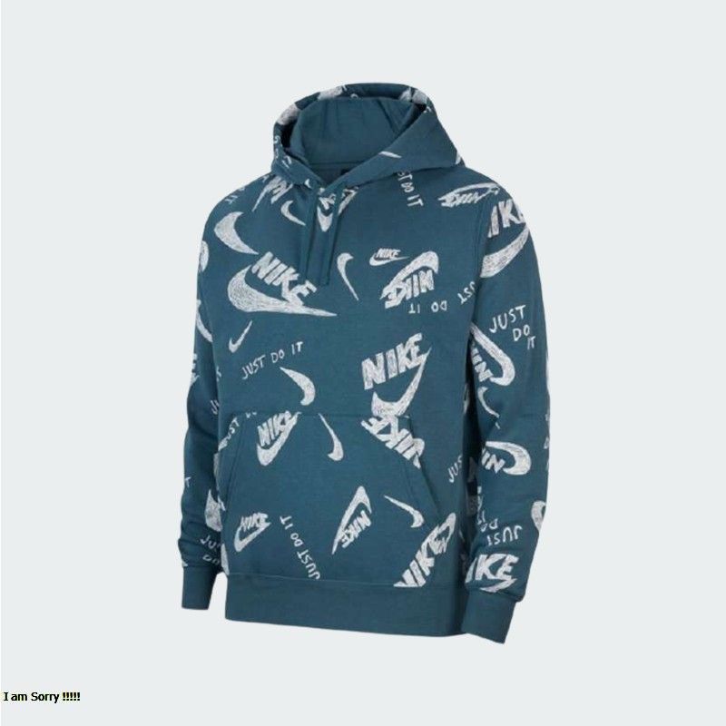 nike club all over print hoodie