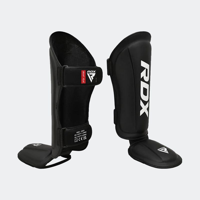 RDX T1 Black Shin Instep Guards for Adults