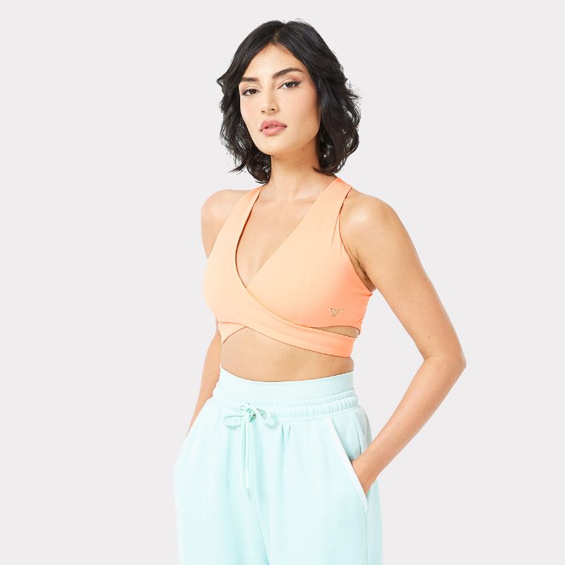 Squat Wolf Wrap Over Bra Top for Women