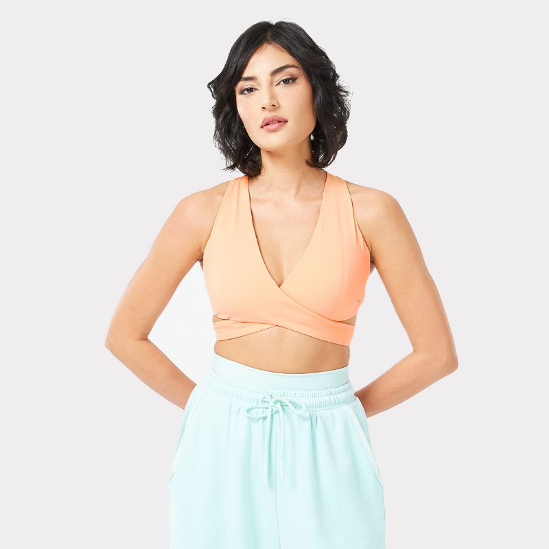 Squat Wolf Wrap Over Bra Top for Women